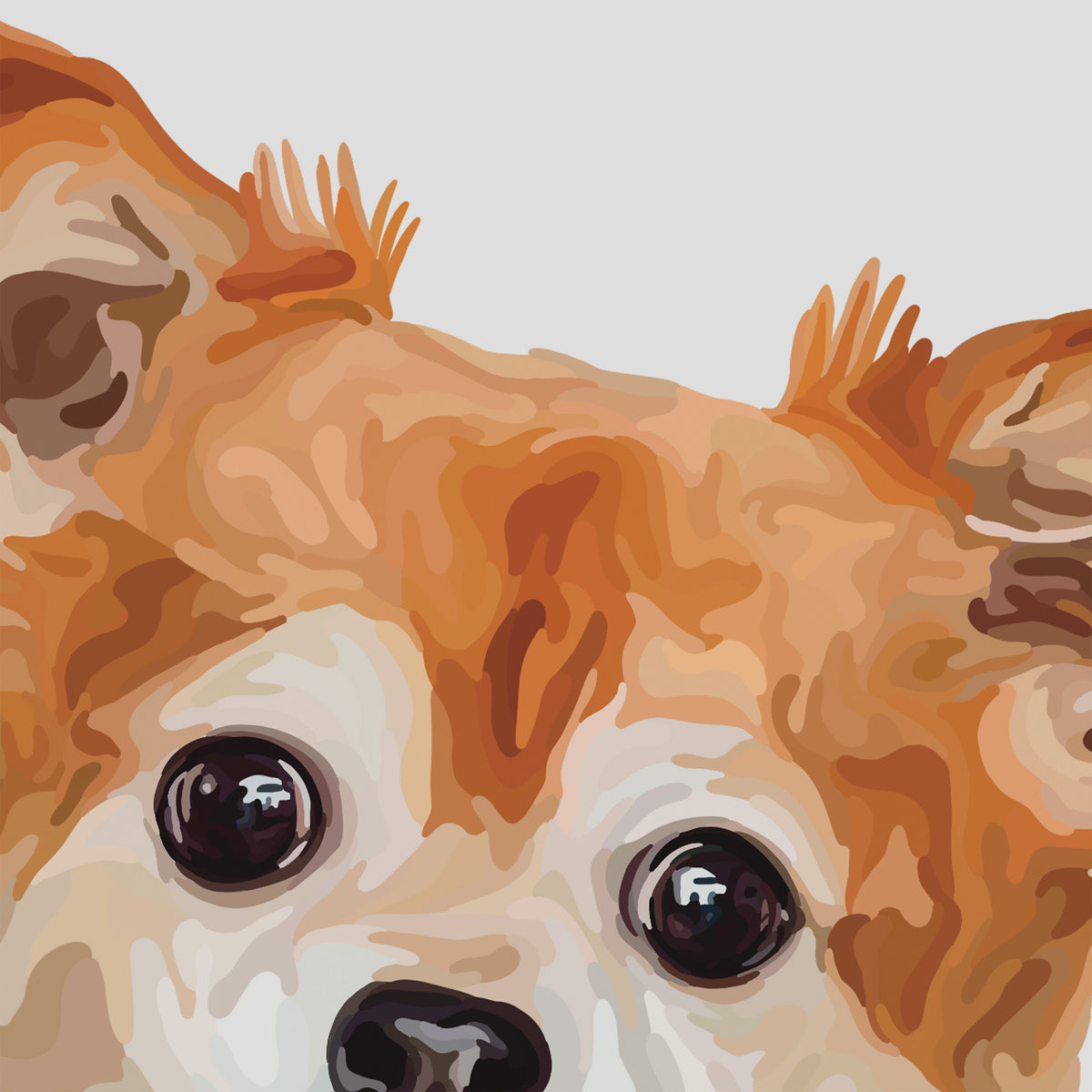 Close up of a Cartoon Pet Portrait of a Chihuahua. 